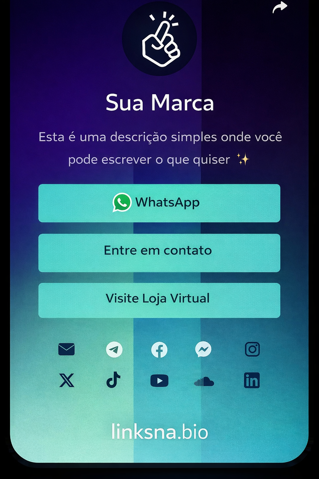 Exemplos de páginas de bio link